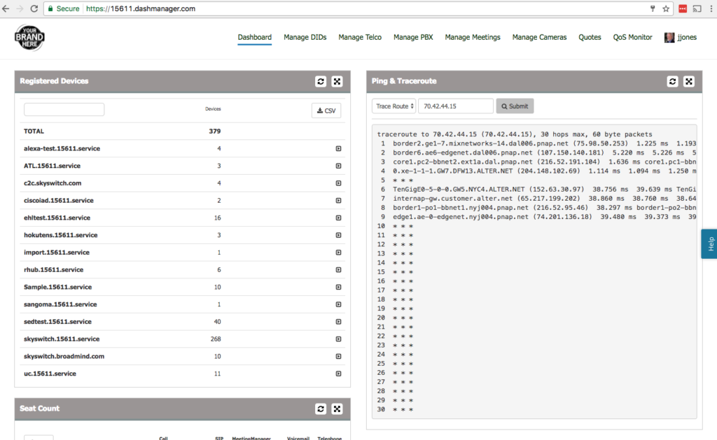 Traceroute Widget